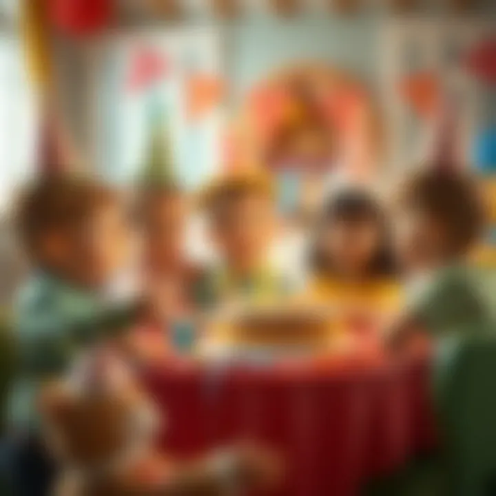 A group of children enjoying a birthday party together.