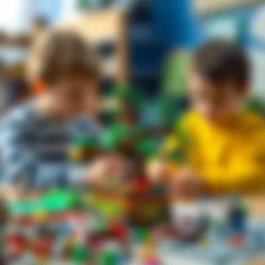 Children engaged in building a Lego bonsai tree