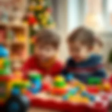 Children enjoying developmental toys during New Year