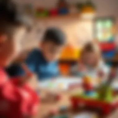 Creative Drawing with Tospik Creative workshop scene where children are drawing Tospik, highlighting educational aspects.