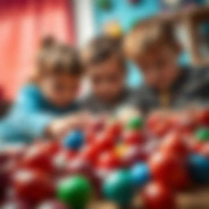 Children engaging with magnetic balls in a creative setting