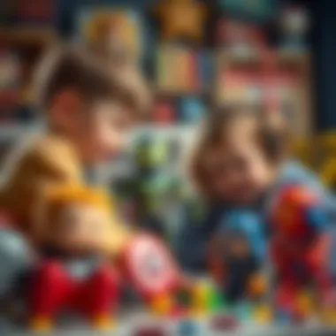 Children engaging in imaginative play with Pop Marvel toys