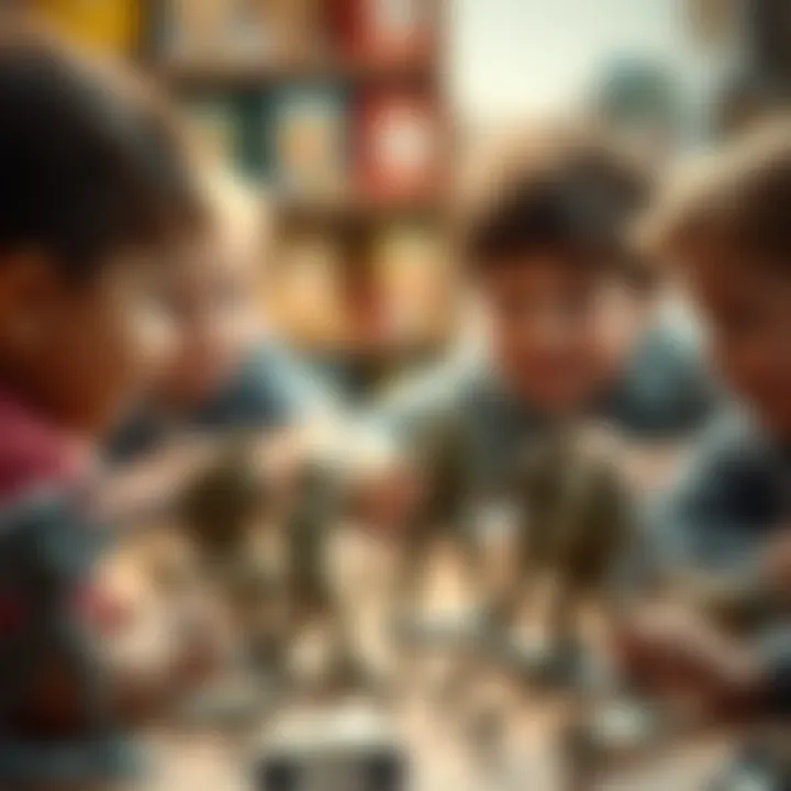 Children engaged in imaginative play with toy soldiers