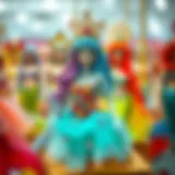 Colorful mermaid costume showcasing vibrant hues