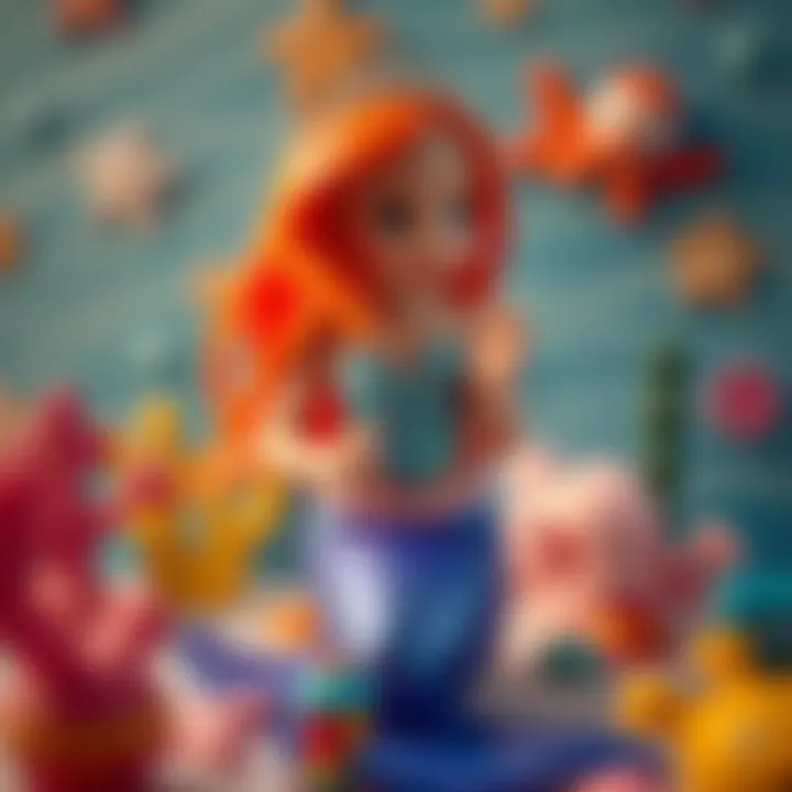 Creative use of mermaid costume in a playful setting