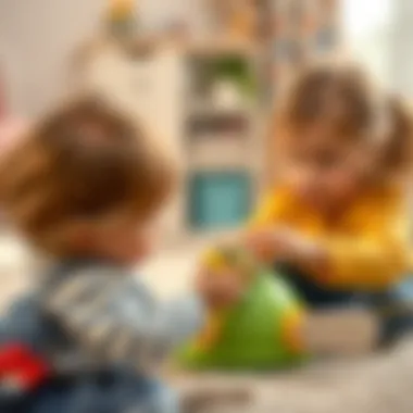 Children playing with a bee toy