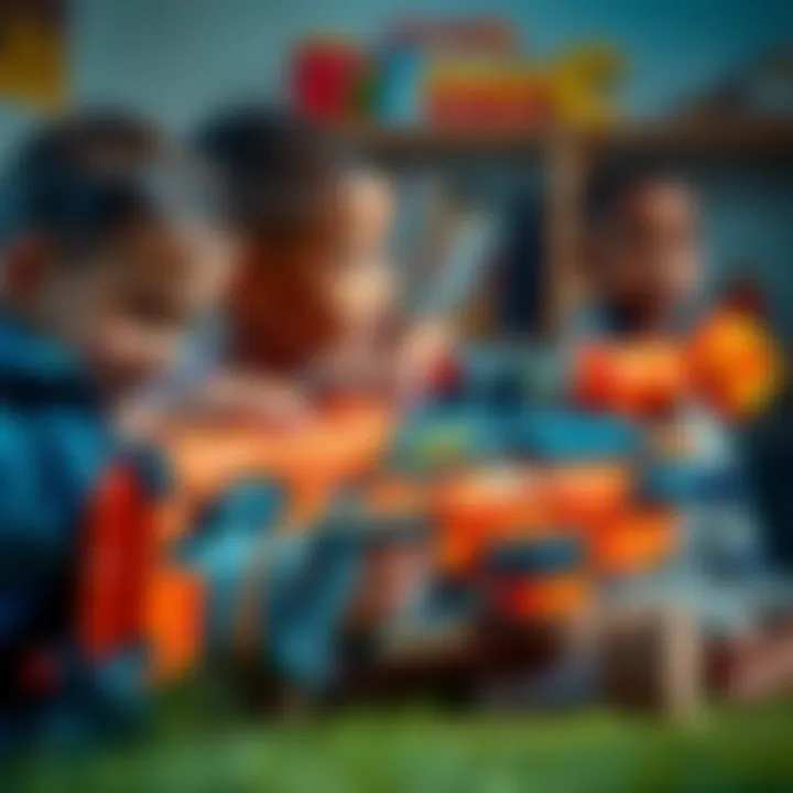Children engaging in a friendly Nerf Elite Sniper game