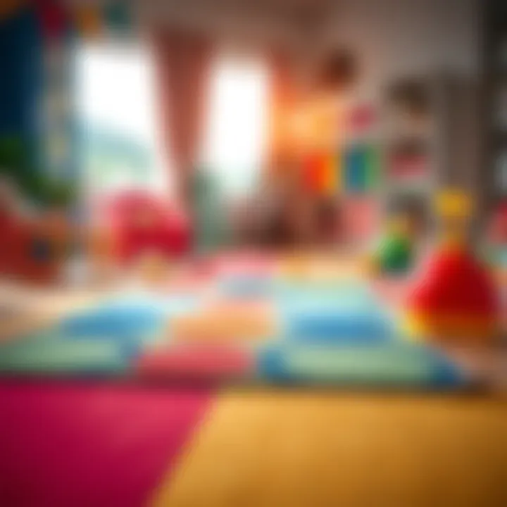 Vibrant Playtime Rug A colorful children's rug designed for play areas