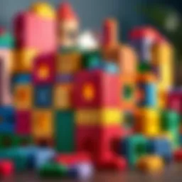 Colorful building blocks stimulating creativity