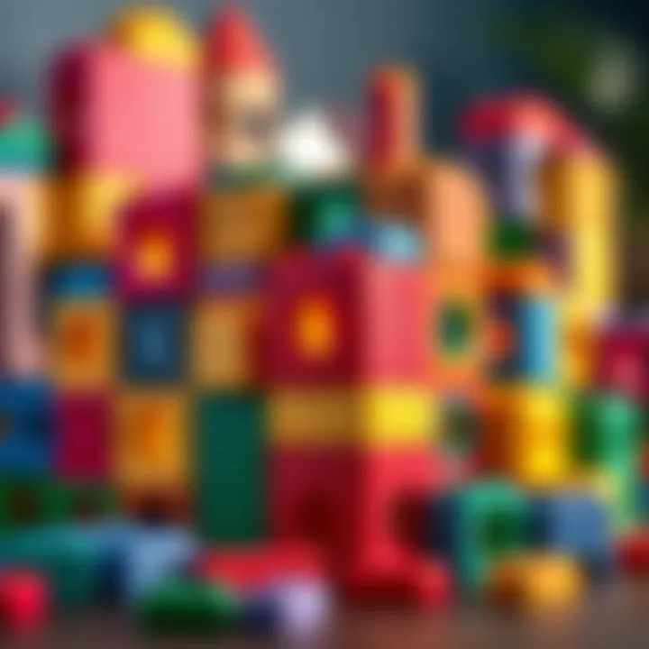 Colorful building blocks stimulating creativity