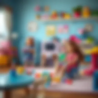 An organized play area with Clara dolls and educational toys, promoting healthy play habits.