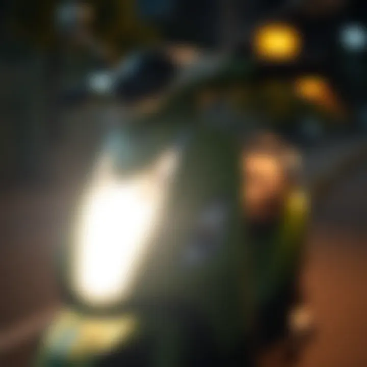 Dynamic Lights of a Scooter Close-up of scooter lights in action