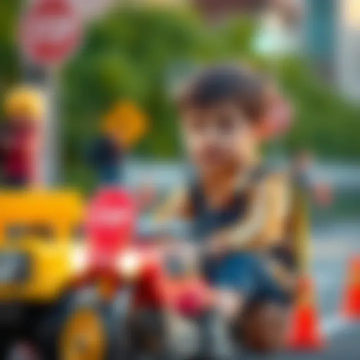 Children learning traffic rules through play