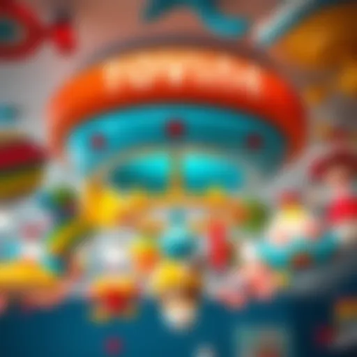 Colorful ceiling toys captivating children's attention