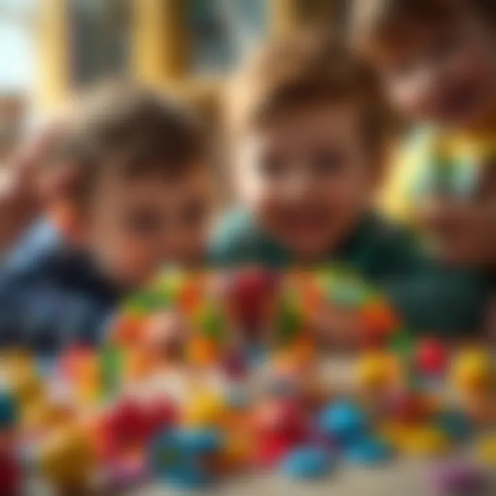 Engagement Through Play Colorful spider toy engaging children