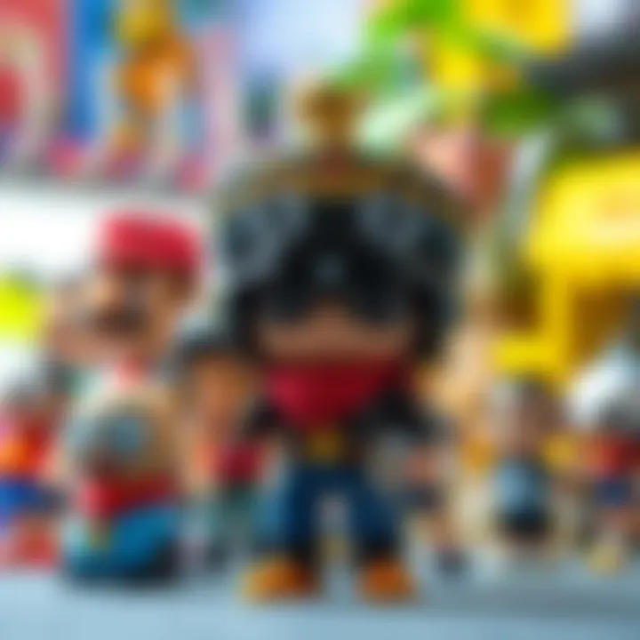 A conceptual art piece depicting the cultural significance of cartoon characters in various societies.