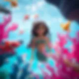 A captivating illustration of Arya, the mermaid character, in a vibrant underwater world filled with colorful sea creatures.