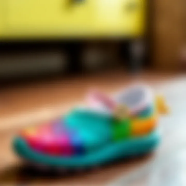 Colorful mermaid-themed shoes designed for children