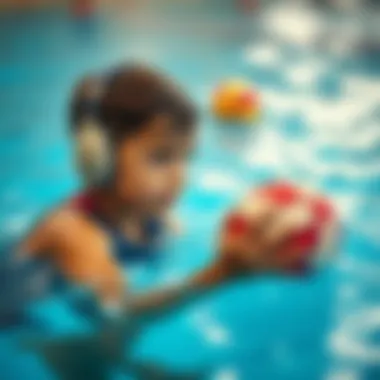 Child developing skills through water polo