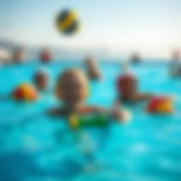 Children enjoying water polo on a sunny day