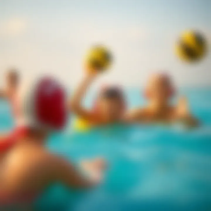 Family Fun with Water Polo Family engaging in a water polo game together
