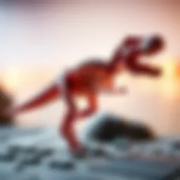 Anatomical diagram of T-Rex showcasing its skeletal structure and muscles