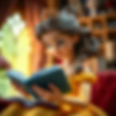 Belle's Passion for Reading An artistic depiction of Belle reading a book, emphasizing her love for knowledge