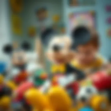 Children playing with Mickey Mouse toys