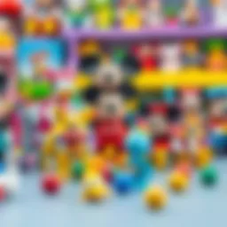Colorful Disney toys displayed for children