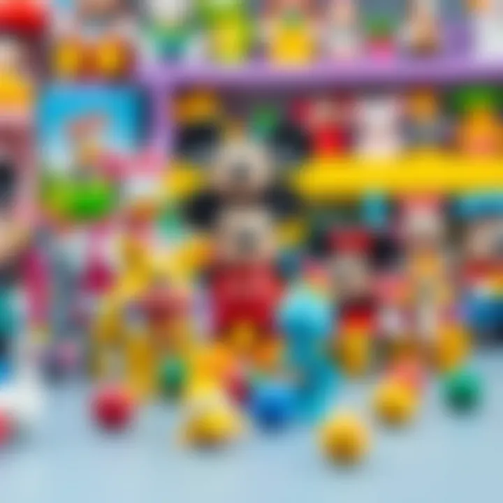 Colorful Disney toys displayed for children