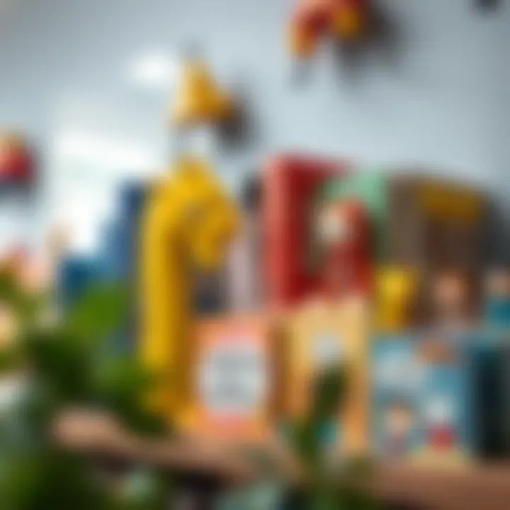 A diverse collection of children's books on a shelf