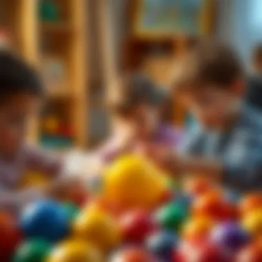 Children engaged in play with sensory balls