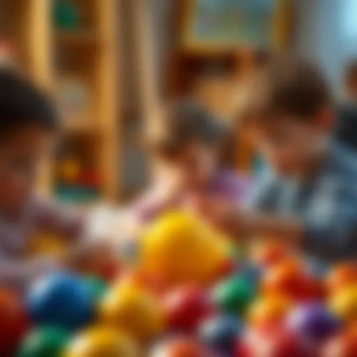 Children engaged in play with sensory balls