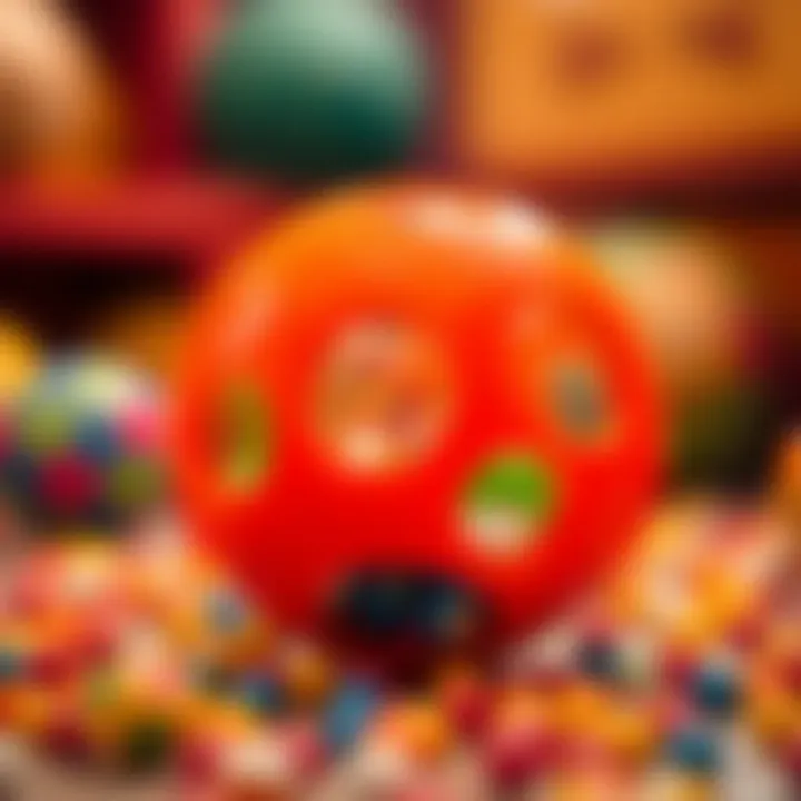 Close-up of a sensory ball showcasing its unique features