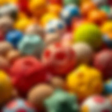 A vibrant collection of sensory balls in various textures