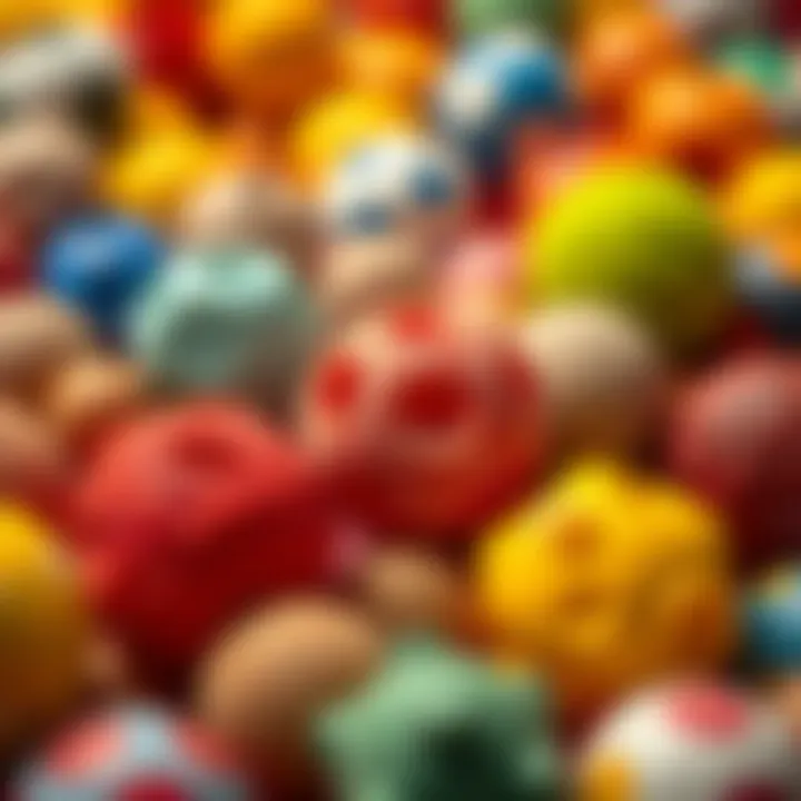 A vibrant collection of sensory balls in various textures