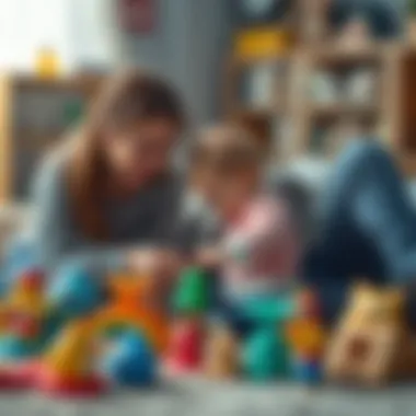 Parental Interaction with Educational Toys Parents engaging with their baby using educational toys