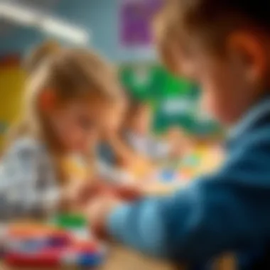 Educational setting where children use markers for learning