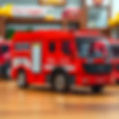 An educational setting with fire trucks as a tool for child development