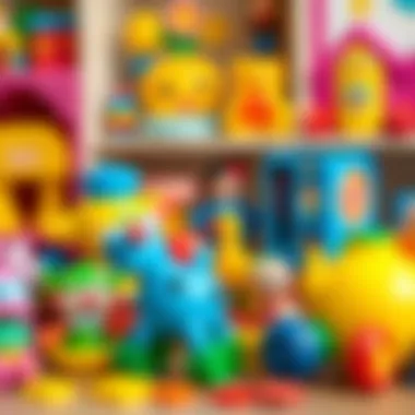 A colorful display of educational toys that encourage social interaction