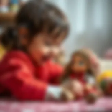 A child playing with a handmade doll, illustrating connection.