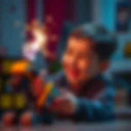 A child joyfully engaging with an electric prank toy