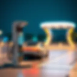 Electric vehicle charging station with futuristic design