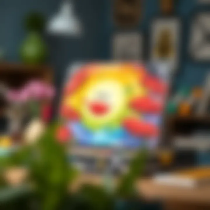 Colorful diamond painting kit displayed on a table