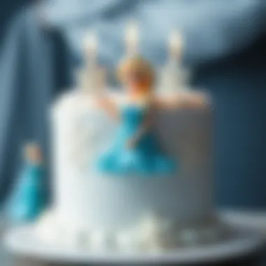 Inspiring Elsa Themed Birthday Cake Birthday cake featuring Elsa and snowflake motifs