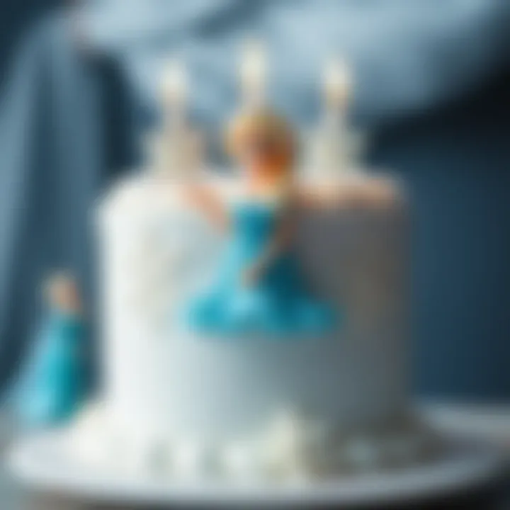 Inspiring Elsa Themed Birthday Cake Birthday cake featuring Elsa and snowflake motifs
