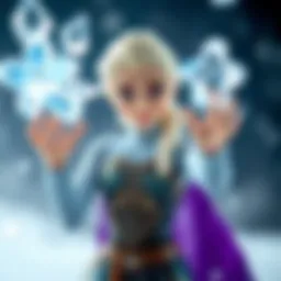 Elsa showcasing her ice powers