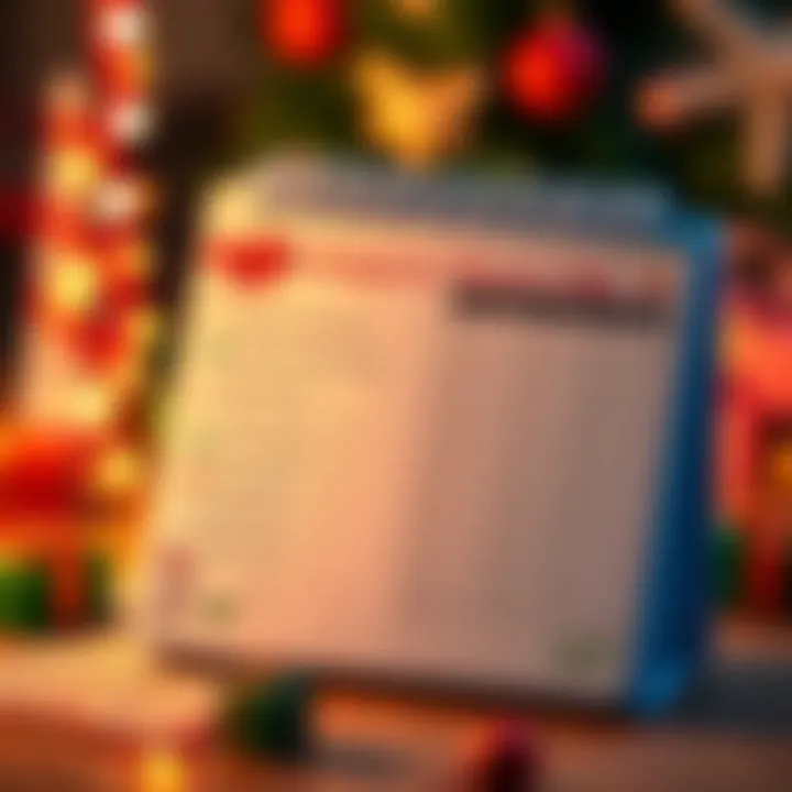 Budget Planning for Gifts A budget planner with gift options listed