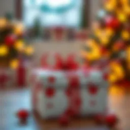 A beautifully wrapped gift box with a ribbon