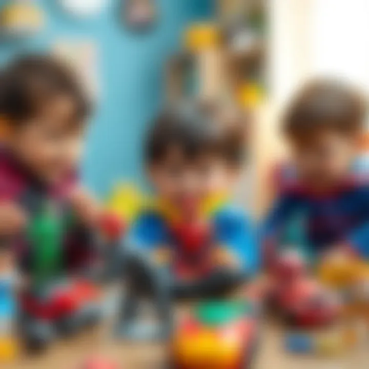 Imaginative Play with Action Figures Children engaging in imaginative play with action figures